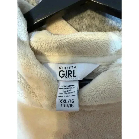 Athleta Girl Feelin Great Chantilly Cream Fleece Hoodie XXL - Picture 5 of 7